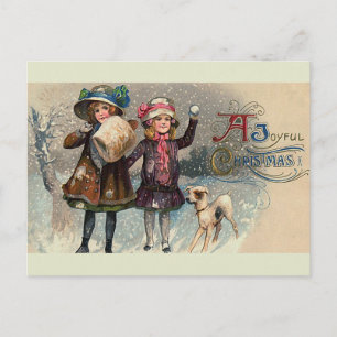 "A Joyful Christmas" Vintage Postcard