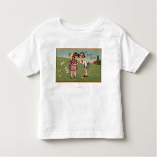 A Joyful EasterKids Holding a Bunny Toddler T-Shirt