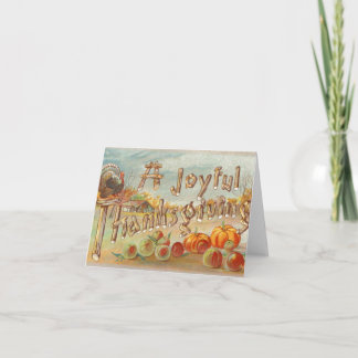 A Joyful Thanksgiving Vintage Note Card