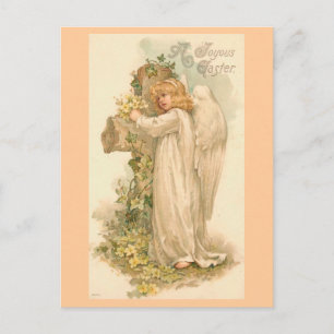 A Joyous Easter Angel Vintage Easter Holiday Postcard