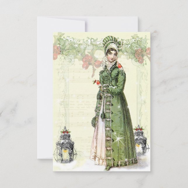 A Joyous Noel Jane Austen Inspired RSVP Card (Front)