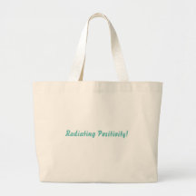 A jumbo tote bag with cool words written on it