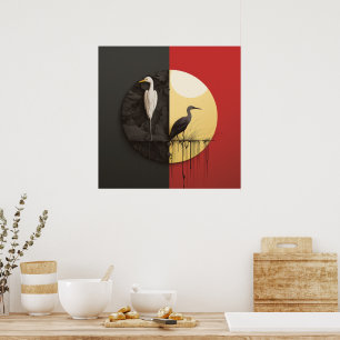 A juxtaposed scenes of nature poster