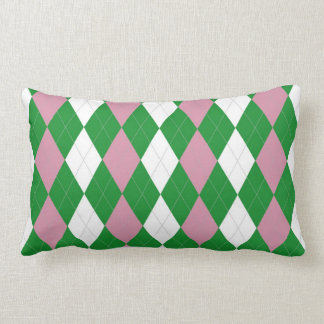 A.K.A Pink & Green Argyle Throw Pillow