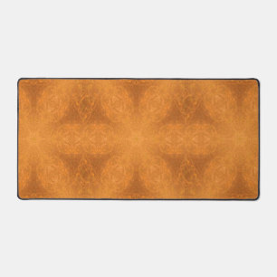 A Kaleidoscope of a Burnt Orange Star Desk Mat
