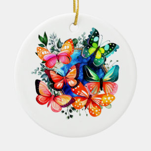 A Kaleidoscope Of Butterflies Ceramic Ornament