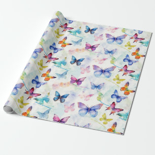 A kaleidoscope of butterflies, repeat pattern wrapping paper