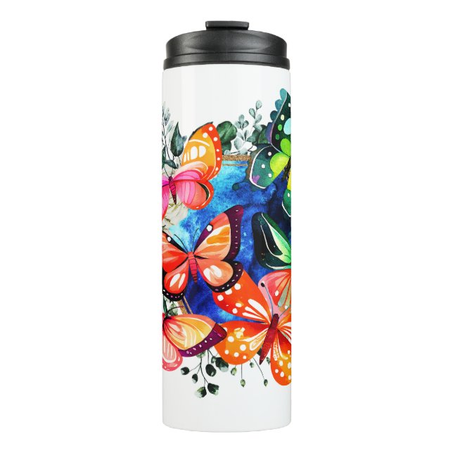 A Kaleidoscope Of Butterflies Thermal Tumbler (Front)