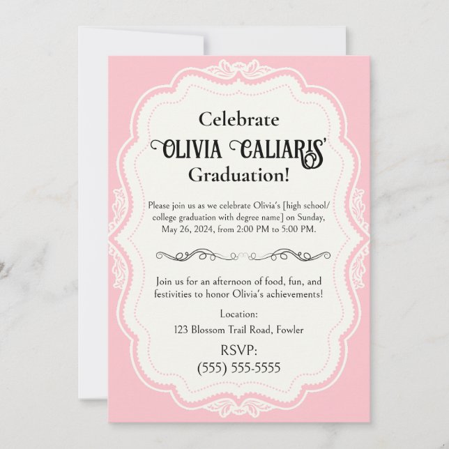 A Kaleidoscope of Celebration: Pink Invitation (Front)