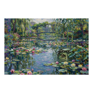 A kappa has been added to Claude Monet's "Water Li Poster