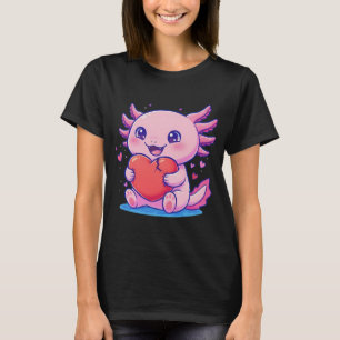 ​Kawaii Axolotl Holding Broken Heart – Cute Pi T-Shirt