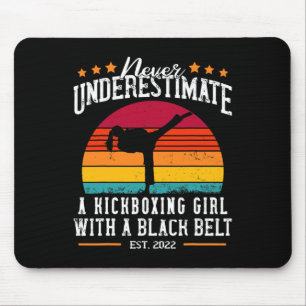 A Kickboxing Girl With A Black Belt  Mouse Pad