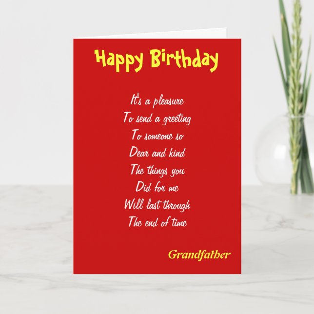 A kind grandfather birthday cards (Front)
