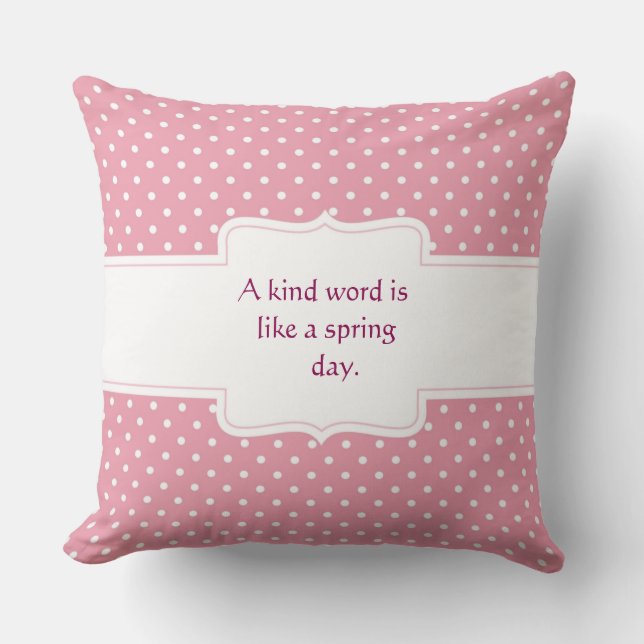 A Kind Word Decorative Pillow (Front)