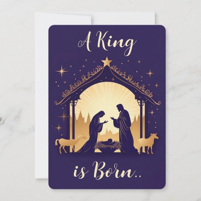 A King is Born  Holiday Card (Front)