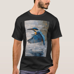 A Kingfisher flying over water, Birds in Motion T-Shirt