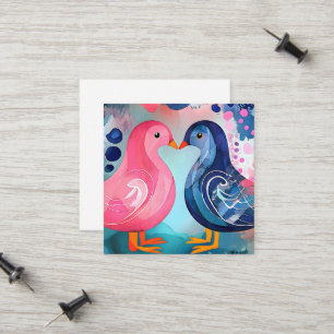 "A Kiss in Feathers" Happy Valentine's Day Calling Card