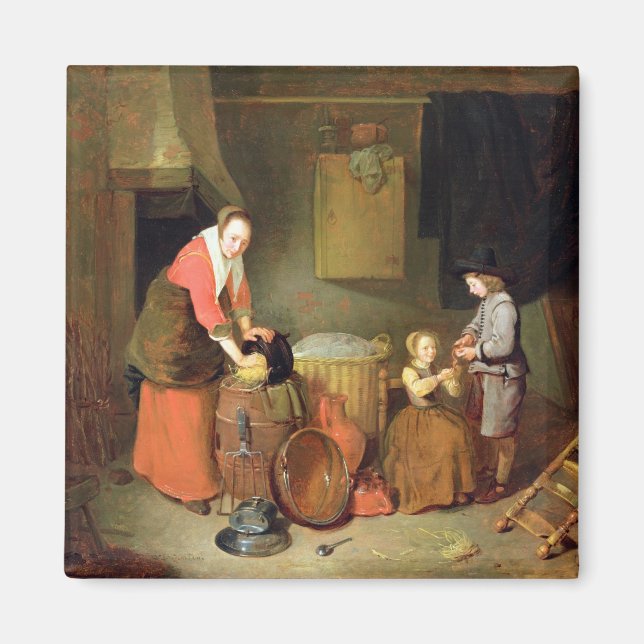 A Kitchen Interior, 17th century Magnet (Front)