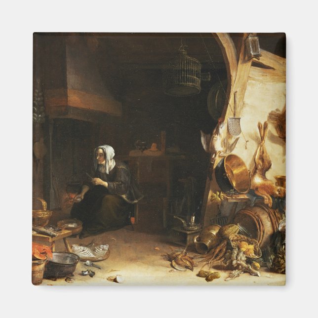A Kitchen Interior with a Servant Girl Magnet (Front)