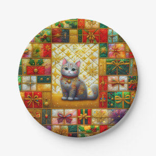 A KITTEN QUILT CHRISTMAS ~ Cute ~ Paper Plate