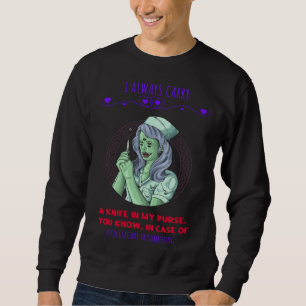 A Knife In My Purse A Cheesecake  Graphic Sweatshirt