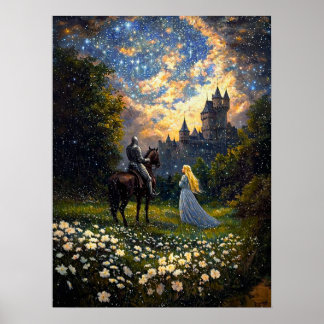 A Knight and His Princess Secret Meeting Poster