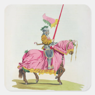 A Knight Armed for the Bond, 1512, engraved by W. Square Sticker