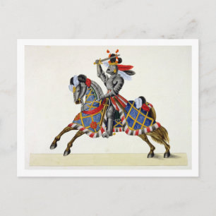 A knight at a tournament, plate from 'A History of Postcard