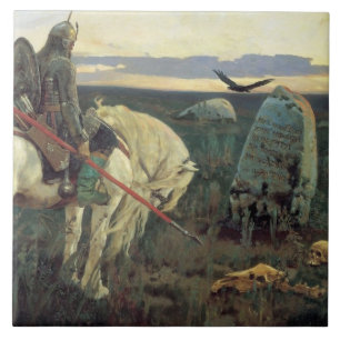 A Knight at the Crossroads Ceramic Tile
