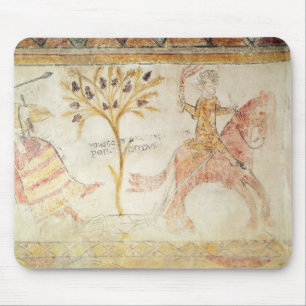A knight carrying a flaming torch mouse pad