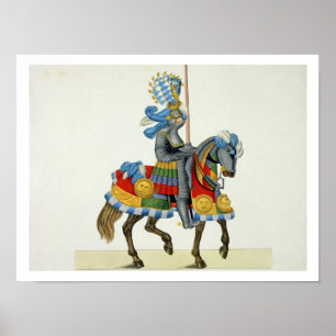 A knight on his way to a tournament, plate from 'A Poster
