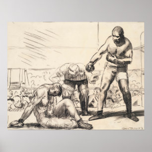 A Knock Down - George Bellows - c1917 Poster