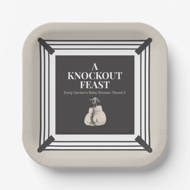 A Knockout Feast Baby Shower Paper Plates (Front)