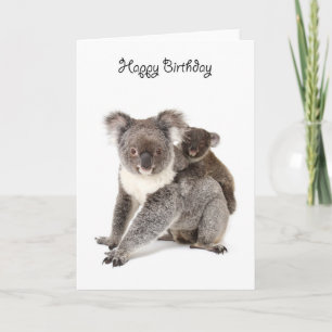 A koala happy birthday card