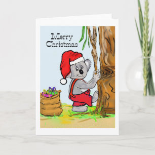 A Koala Merry Christmas Holiday Card