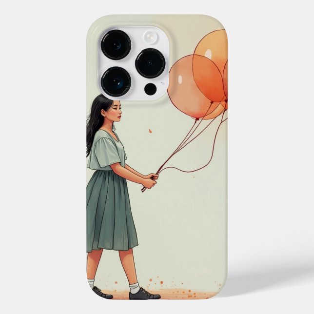 A Korean girl holding a balloon Case-Mate iPhone Case (Back)