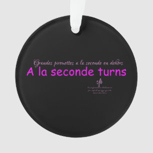 A La Seconde Turns Black and Pink Round Ornament