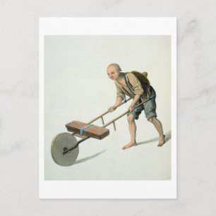 A Labourer, plate 27 from 'The Costume of China', Postcard