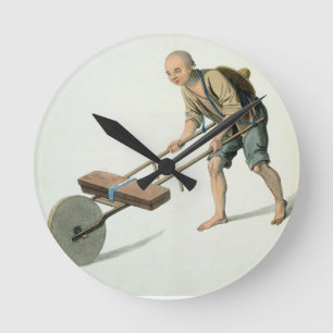 A Labourer, plate 27 from 'The Costume of China', Round Clock