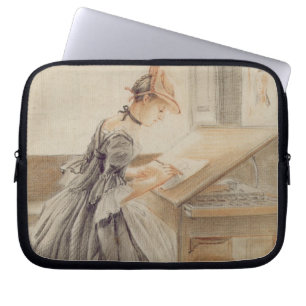A Lady Copying at a Drawing Table, c.1760-70 (grap Laptop Sleeve