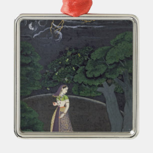 A lady on her way to a tryst, Guler, c.1760 Metal Ornament