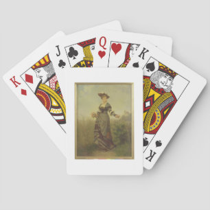 A Lady picking flowers in a landscape (panel) Playing Cards