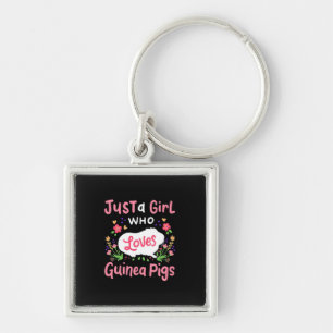 A Lady Who Loves Guinea Pigs Key Ring