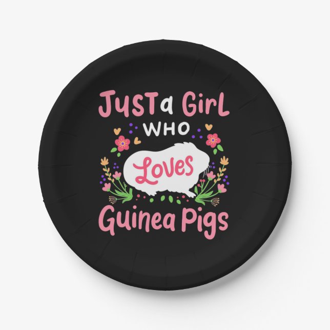 A Lady Who Loves Guinea Pigs Paper Plate (Front)