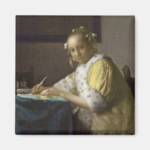 A Lady Writing, c. 1665 (oil on canvas) Magnet