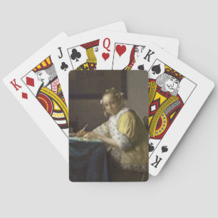 A Lady Writing, c. 1665 (oil on canvas) Playing Cards
