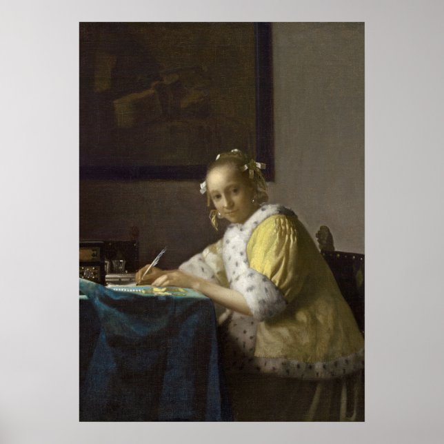 A Lady Writing, c. 1665 (oil on canvas) Poster (Front)