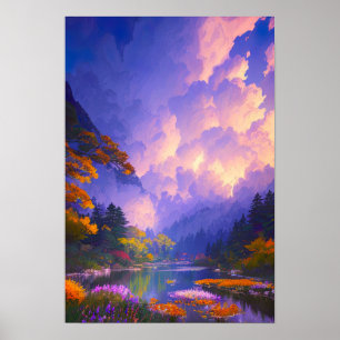 A Lake and Approaching Storm Poster