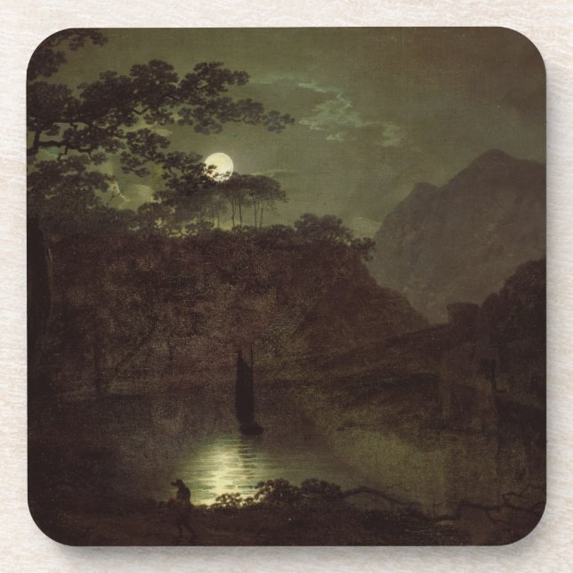 A Lake by Moonlight, c.1780-82 (oil on canvas) Coaster (Front)