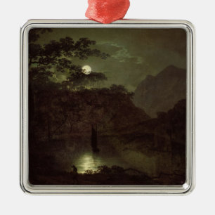 A Lake by Moonlight, c.1780-82 (oil on canvas) Metal Ornament